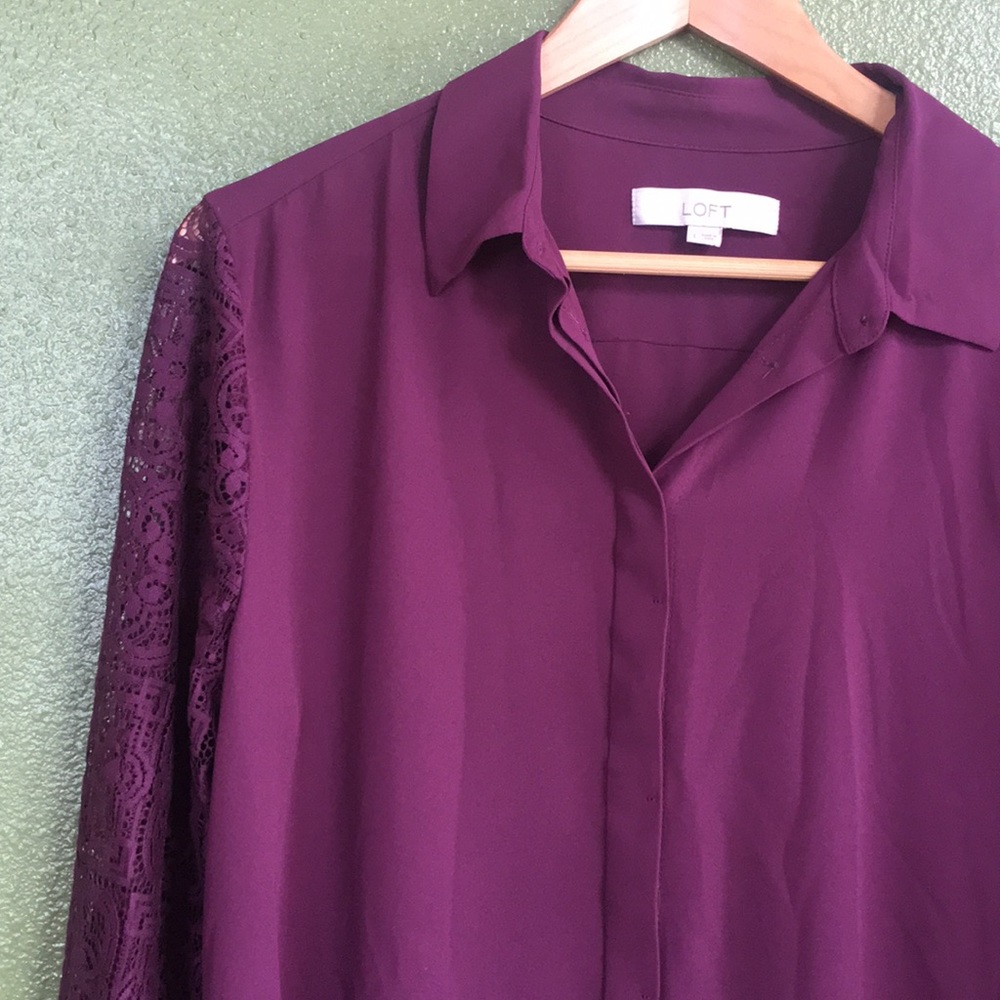 LOFT purple blouse - Picture 2 of 2